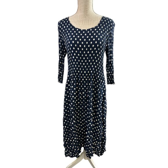 Alquema Dress 3/4 Length Sleeve Pleated Crinkle Crush Alquema size 2 /  US 10-12 - Picture 1 of 12